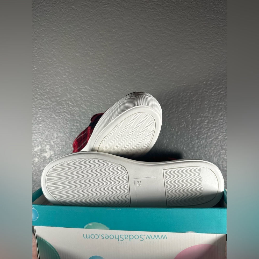 Soda Shoes Red Plaid